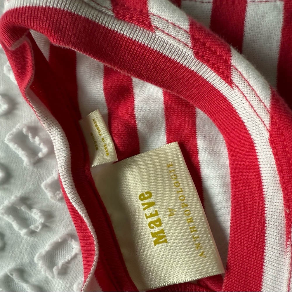 Magenta and White Striped Sleeveless Top Medium Maeve for Anthropologie EUC - Picture 3 of 3